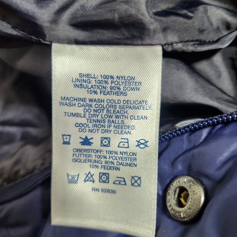Lands End Elegant Blue Quilted Down  Puffer Jacket Small Winter - Picture 10 of 13